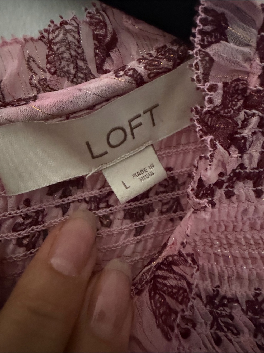 NWOT Sheer Loft Pink Floral Boho Blouse - Picture 5 of 5